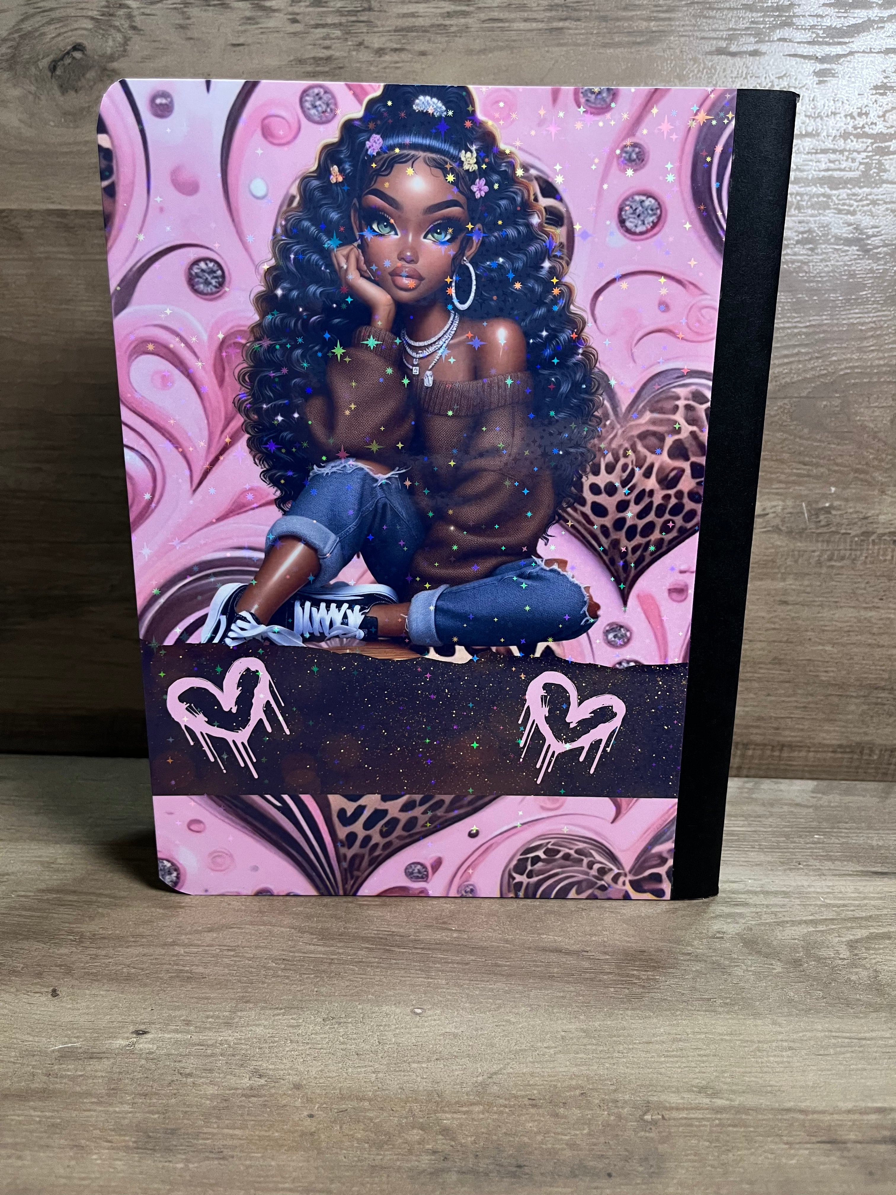 Pink Glam Girl Notebook With Matching Bookmarker & Mechanical Pencil