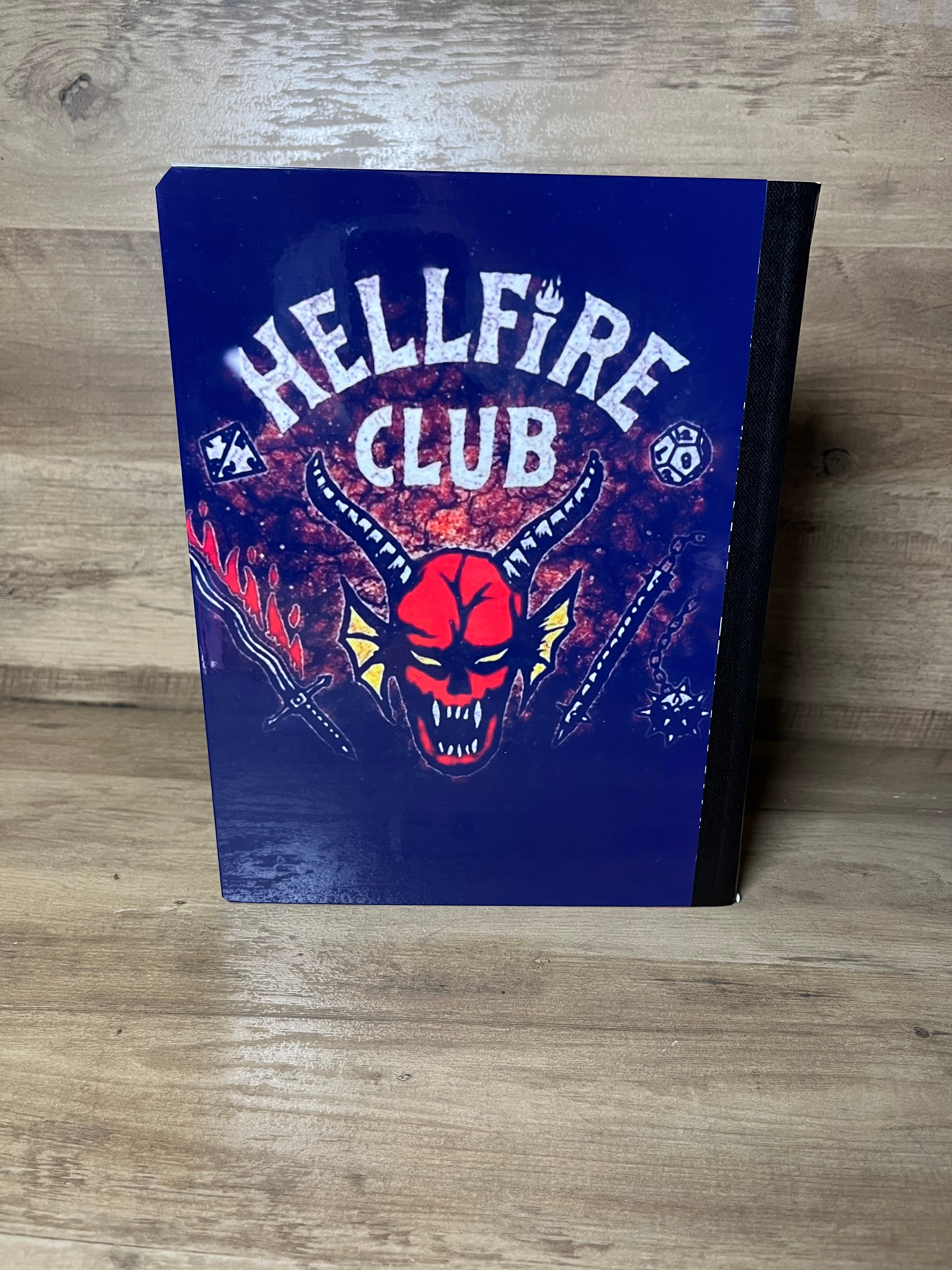 Upside Down Quad Design Notebook with Demogorgon-themed bookmarker