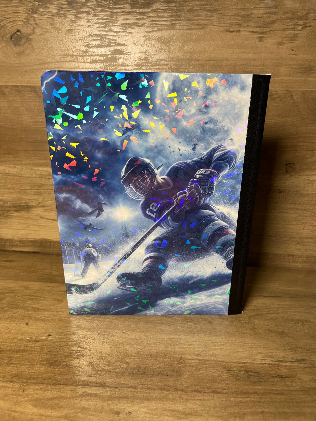 Holographic Hockey Fire & Ice Composition Notebook