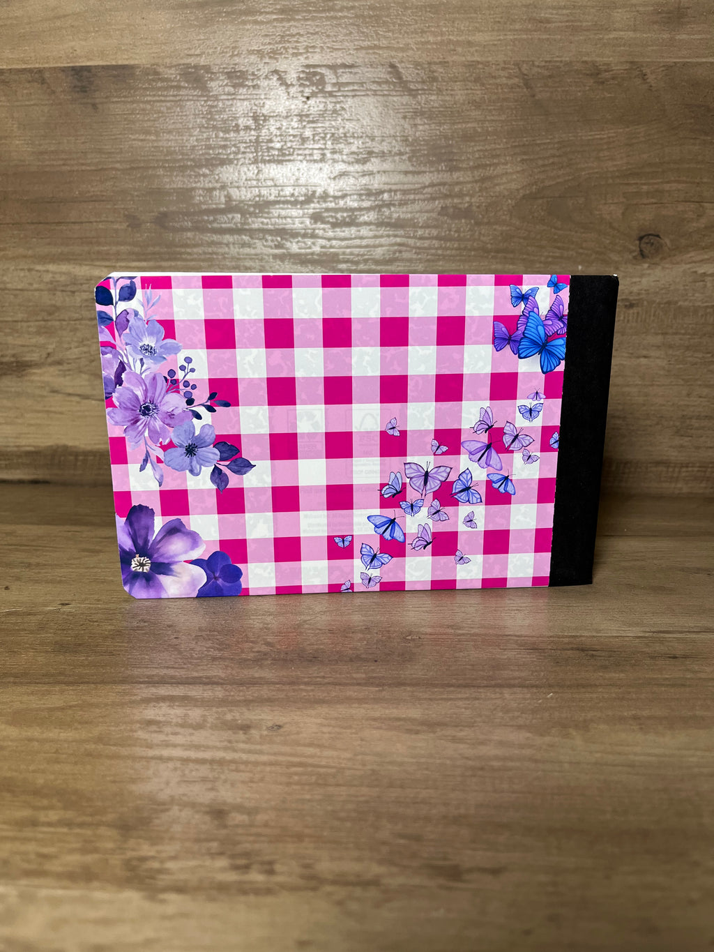 Pink Gingham Butterfly Mini Composition Book