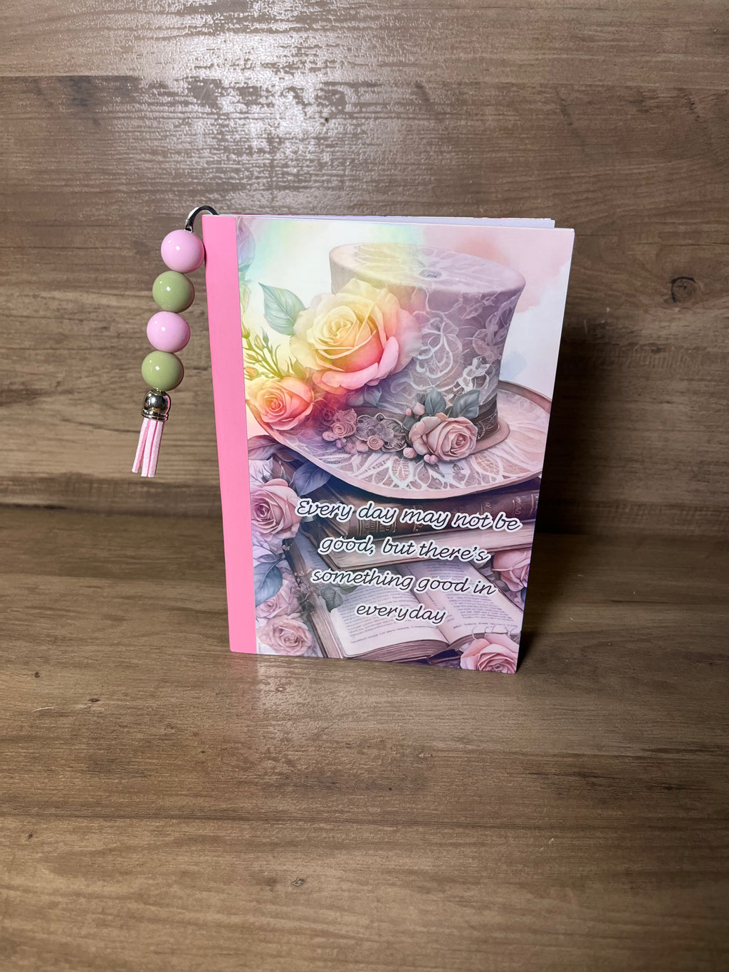Pastel Rose Inspiration Notebook + Beaded Bookmark
