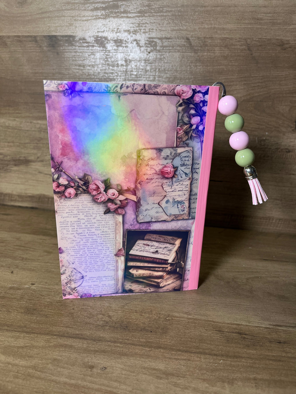 Pastel Rose Inspiration Notebook + Beaded Bookmark