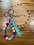 Teardrop Beaded Wristlet with Tassel Charm