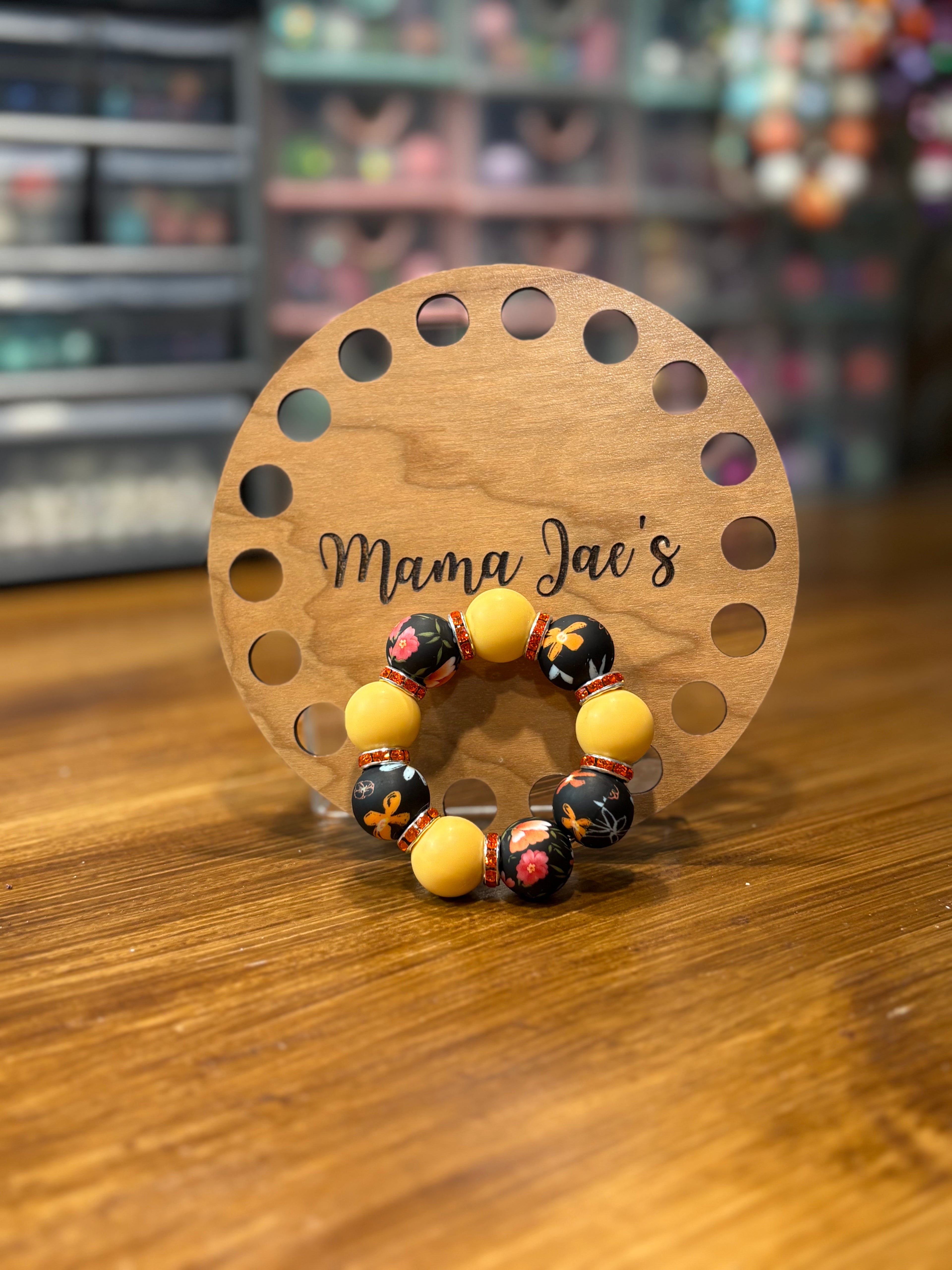 Black & Yellow Floral Tumbler Charm