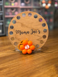 Orange Flower Keychain (Pink Marble Center)