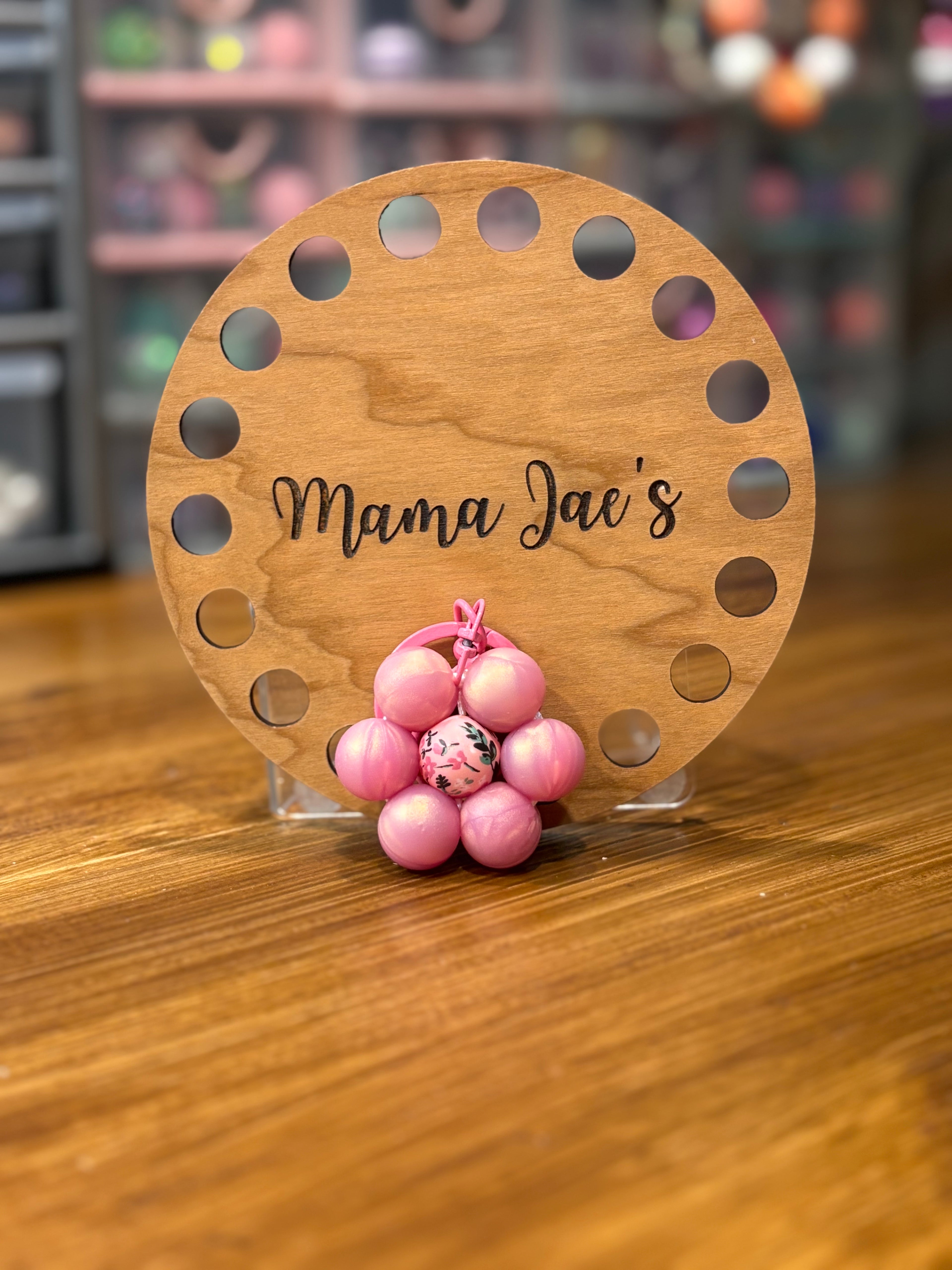 Pastel Pink Flower Keychain (Floral Center)