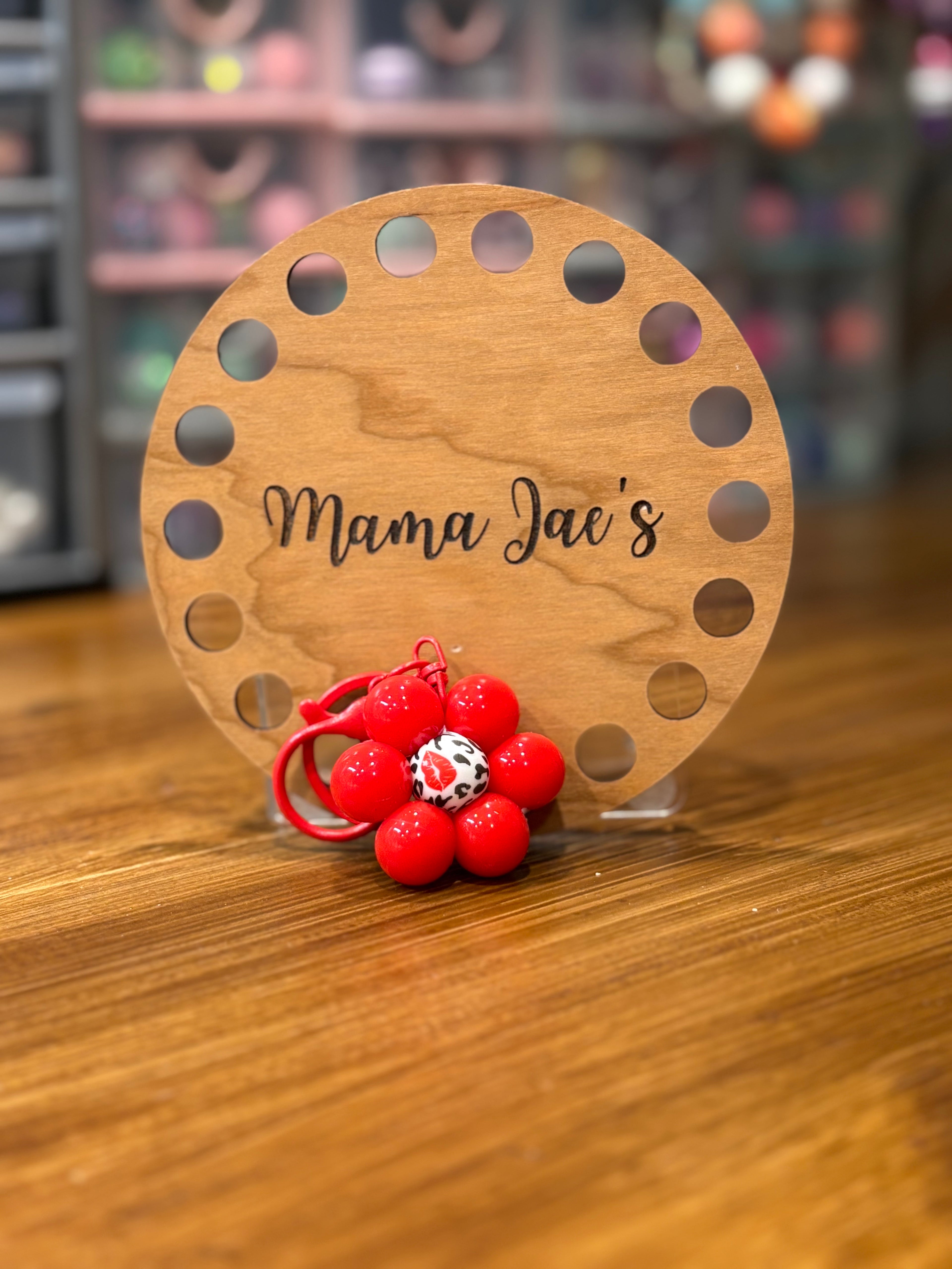 Red Flower Keychain (Leopard Center)