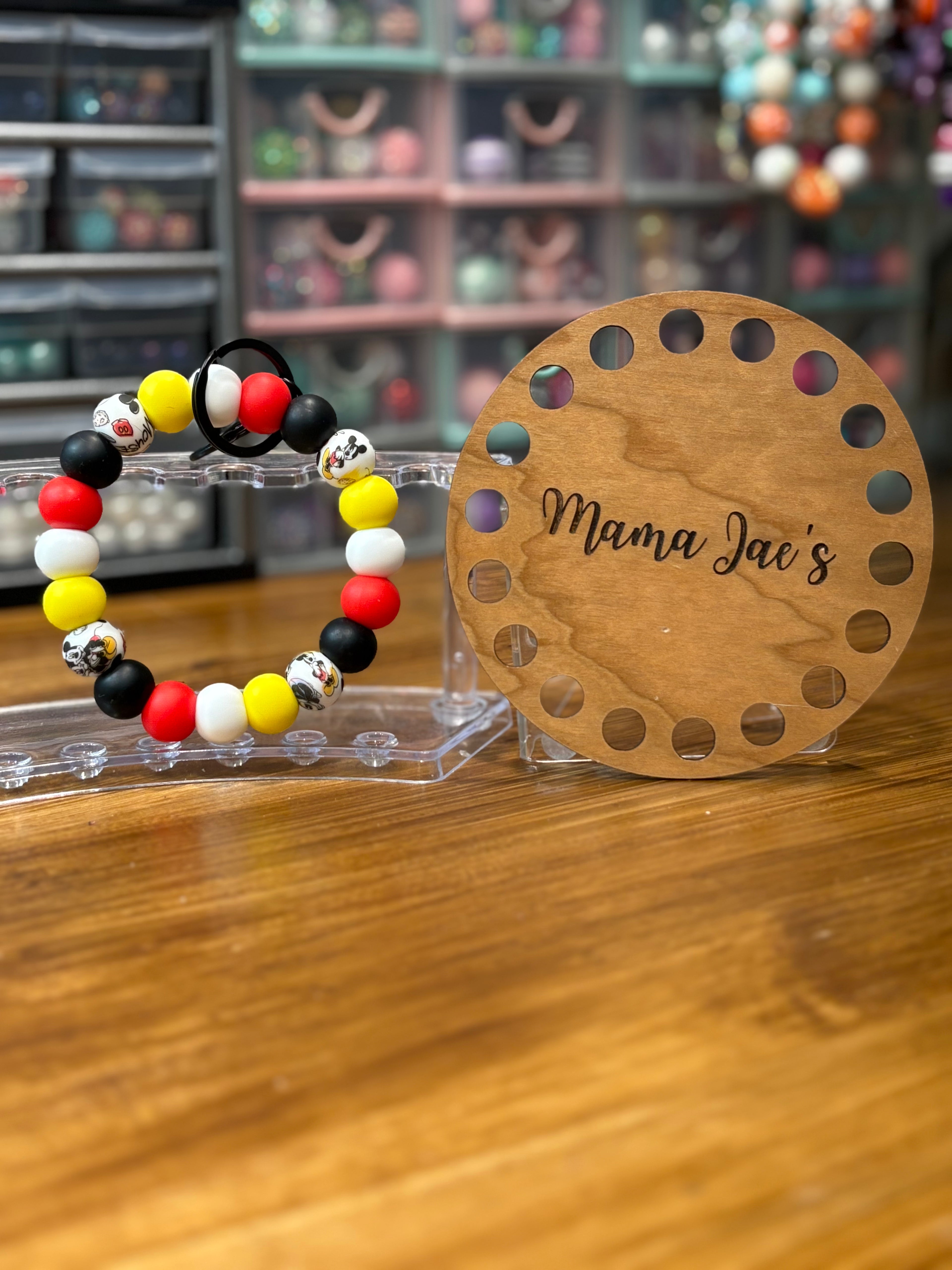 Mickeyy-Inspired Beaded Wristlet