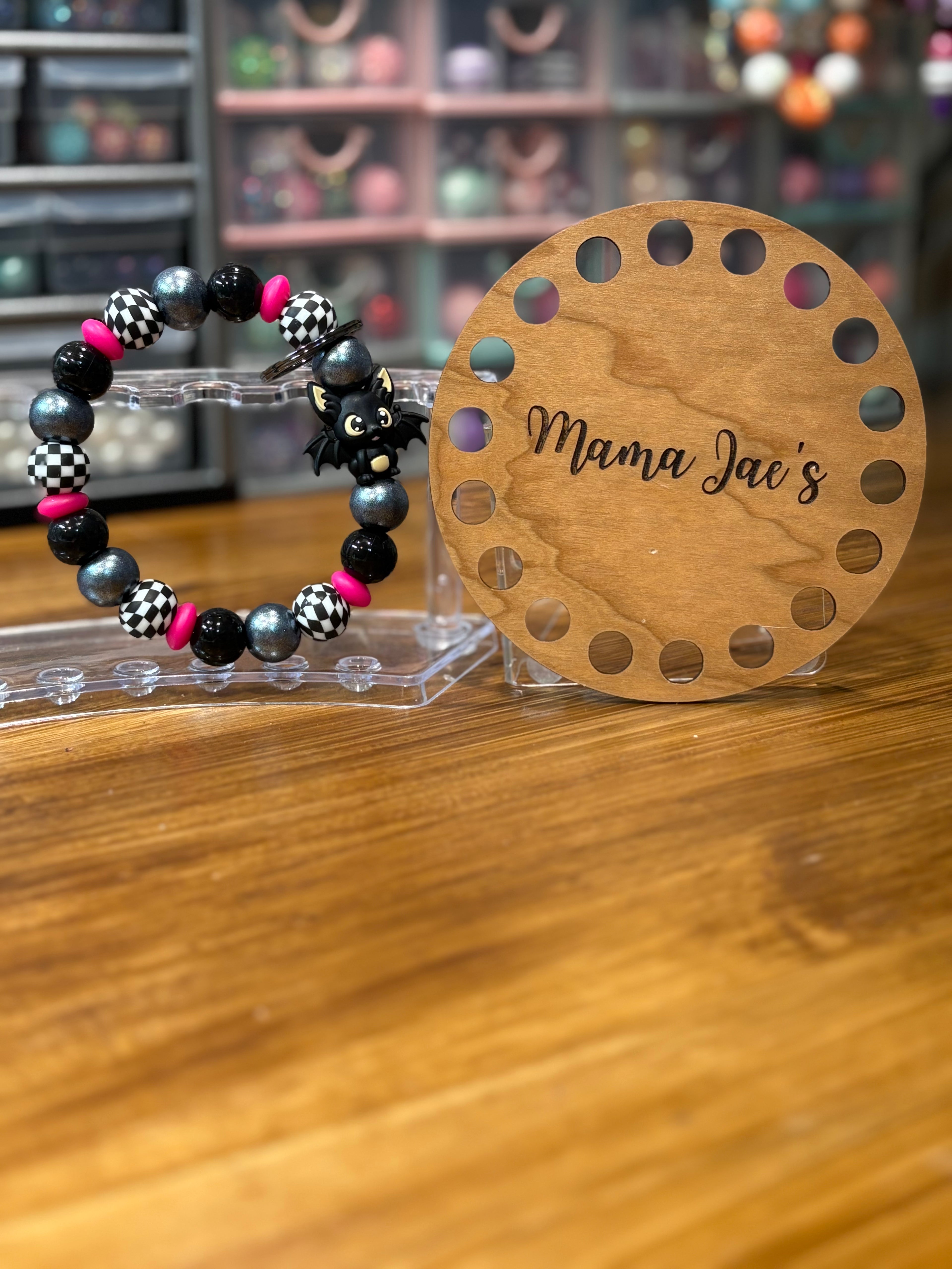 Batty Checkered Wristlet