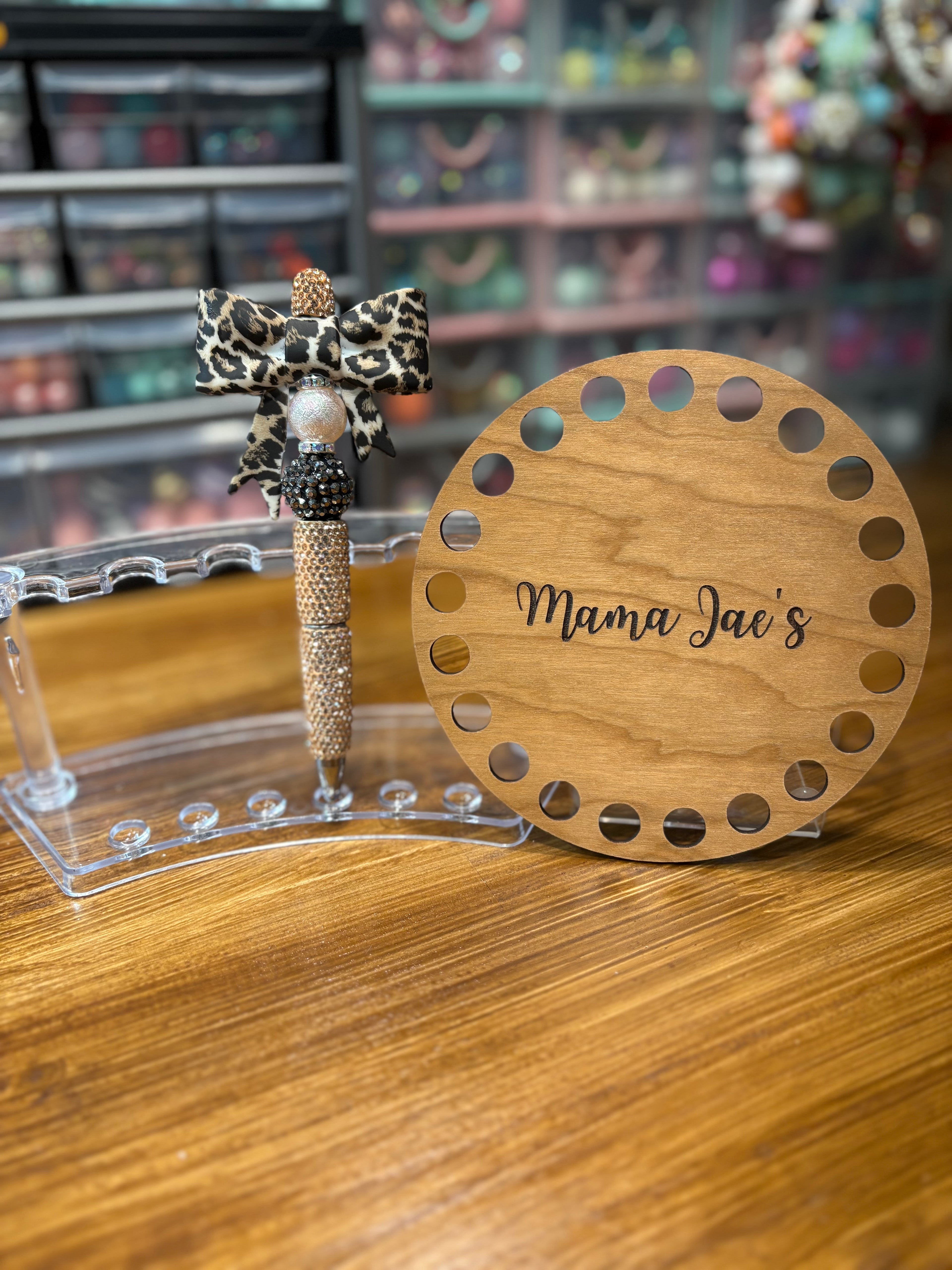Leopard Glam Bow Pen