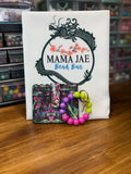 Neon Beaded Keychain with Matching Card Holder – Pink, Purple & Lime Wristlet Set