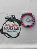 Pink & Turquoise Floral Wristlet Keychain
