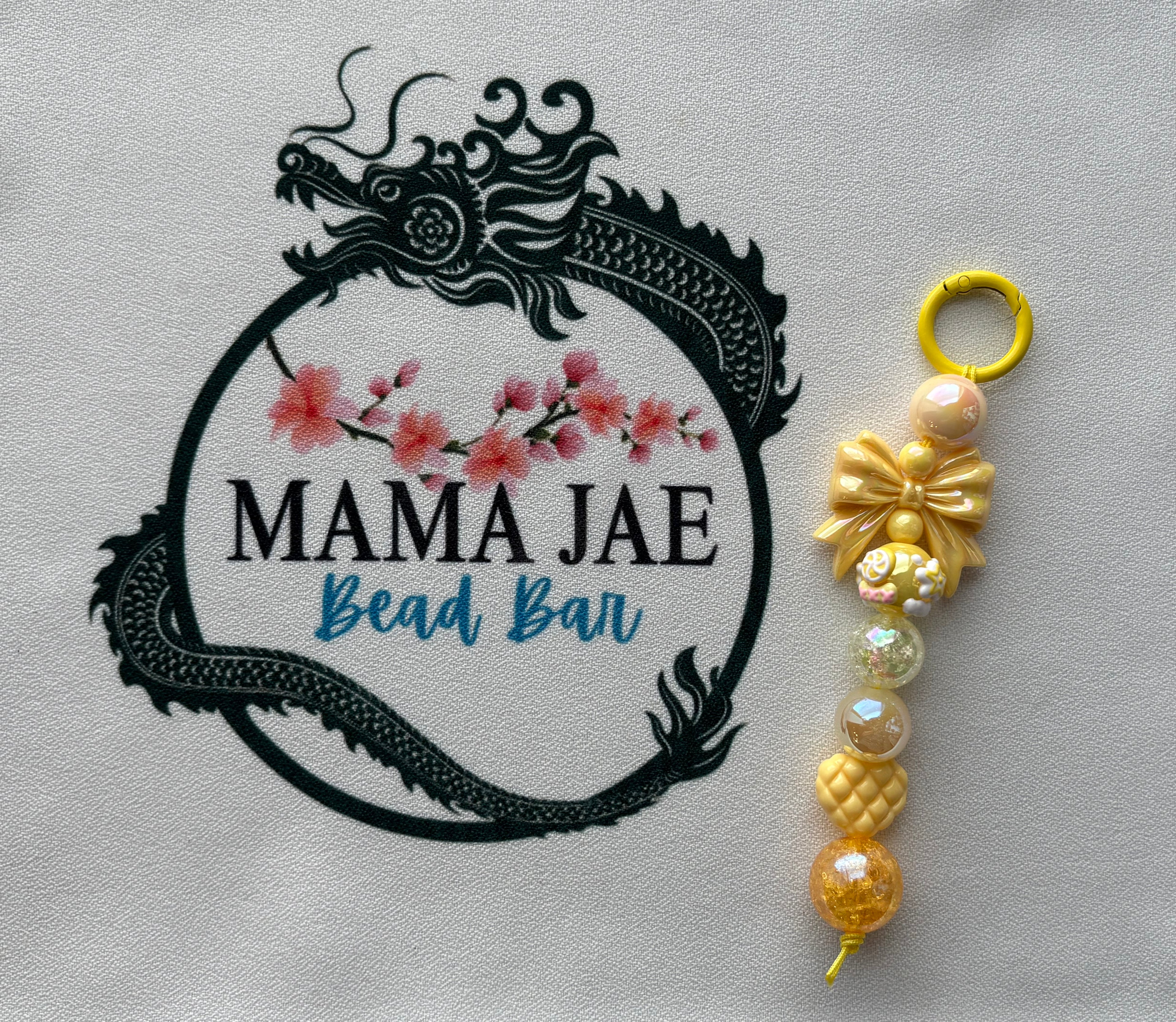 Golden Glow Bow Keychain