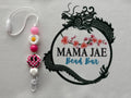 Pink Daisy Smiley Car Freshie Holder – Beaded Rearview Mirror Charm
