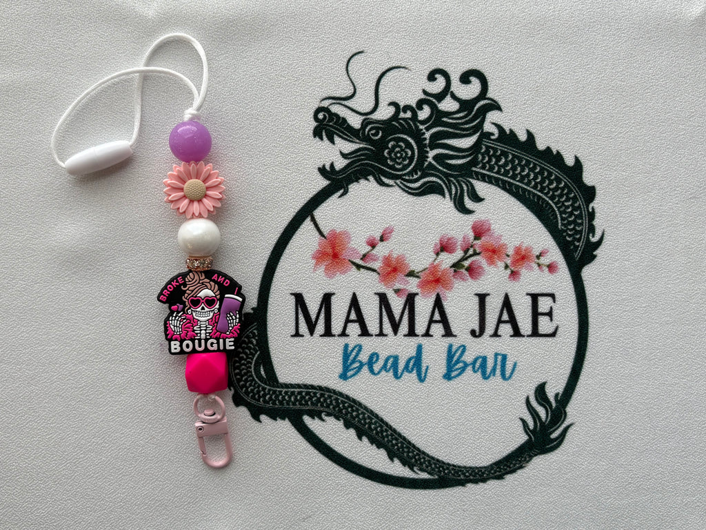Car Freshie Holder – Pink Skeleton Rearview Mirror Charm