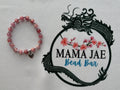 Pink Beaded Bracelet with Love Heart Charm