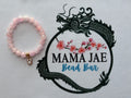 Rose Quartz Bow Pearl Charm Bracelet
