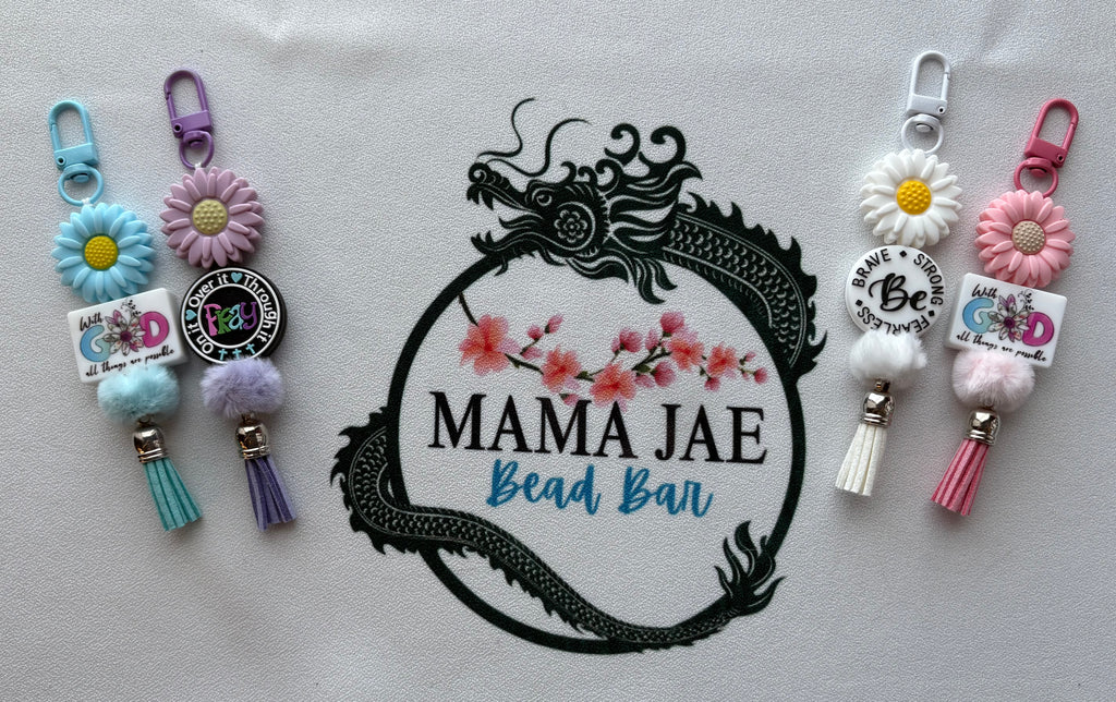 Blue Daisy Bold Keychain