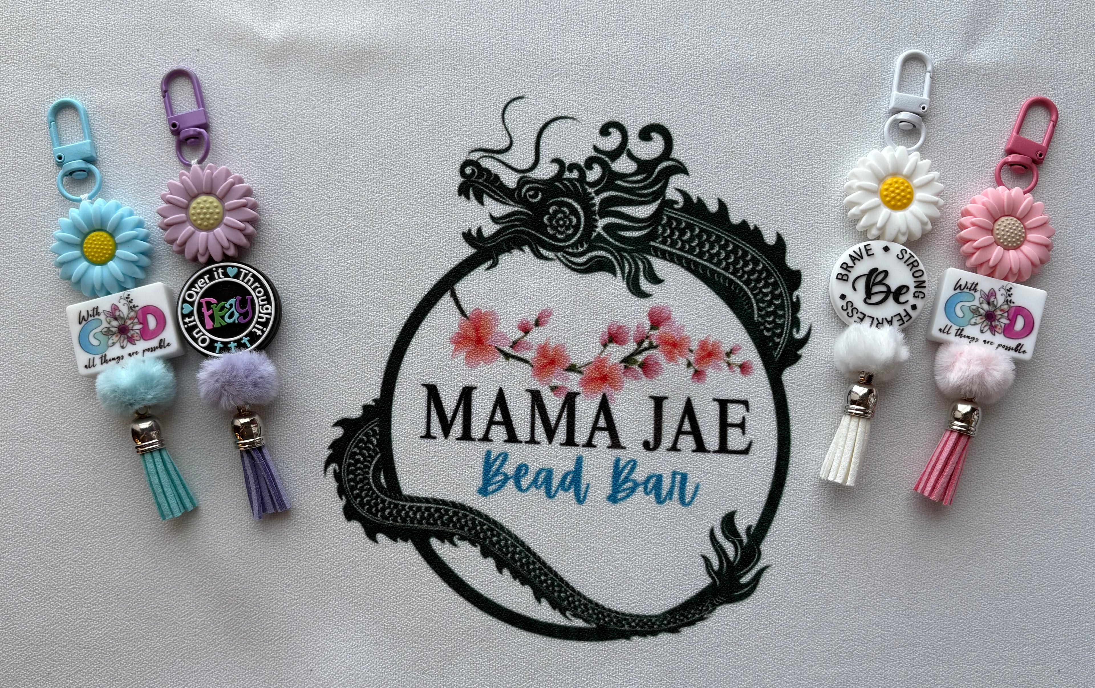 Blue Daisy Bold Keychain