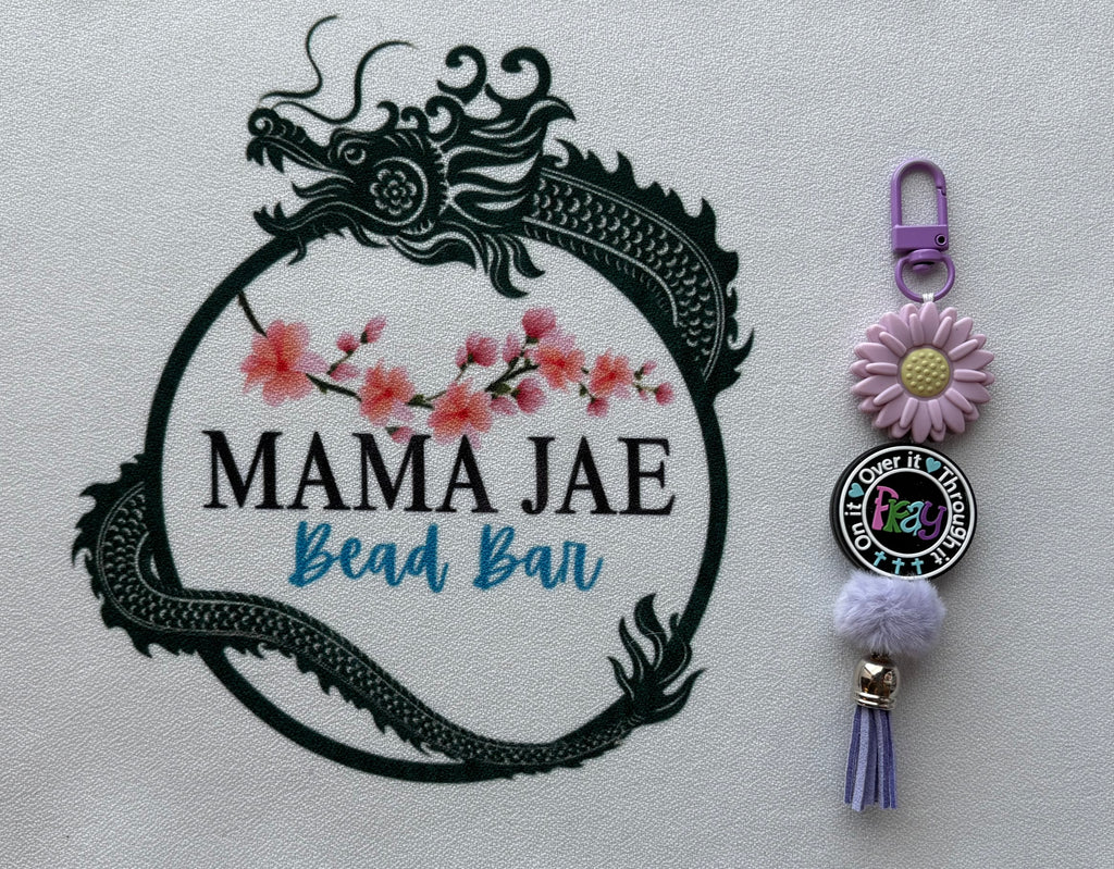 Lavender Daisy Statement Keychain