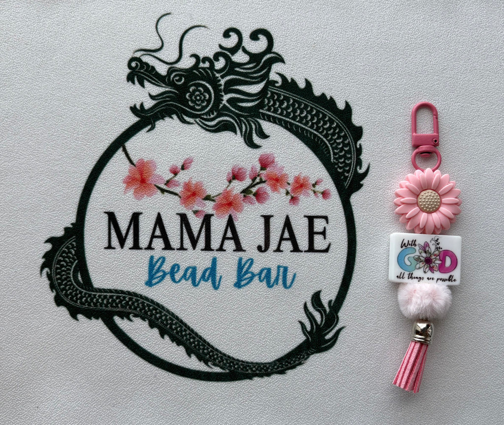 Pink Daisy Inspire Keychain