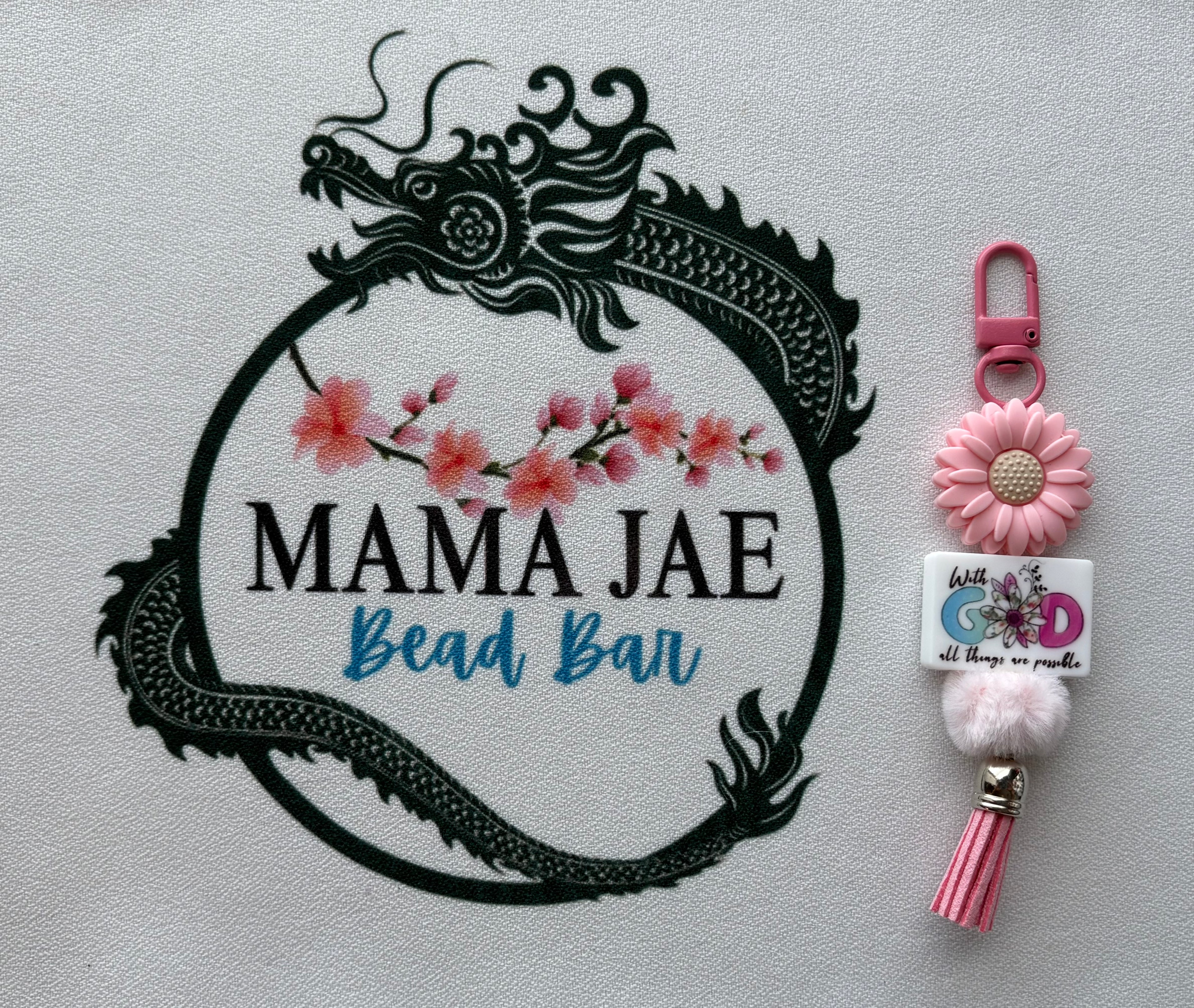 Pink Daisy Inspire Keychain
