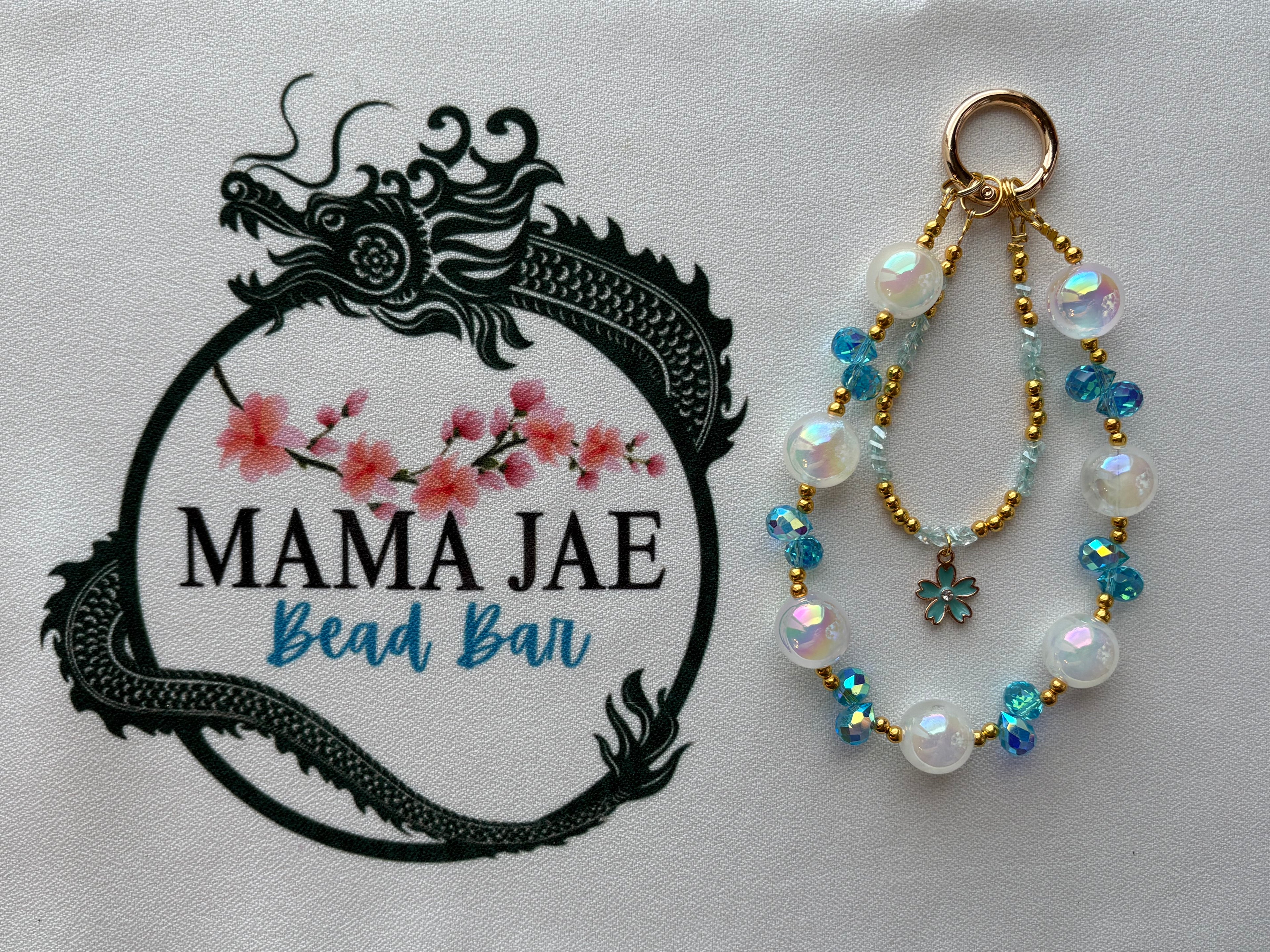 Ocean Bloom Beaded Phone/Bag Charm