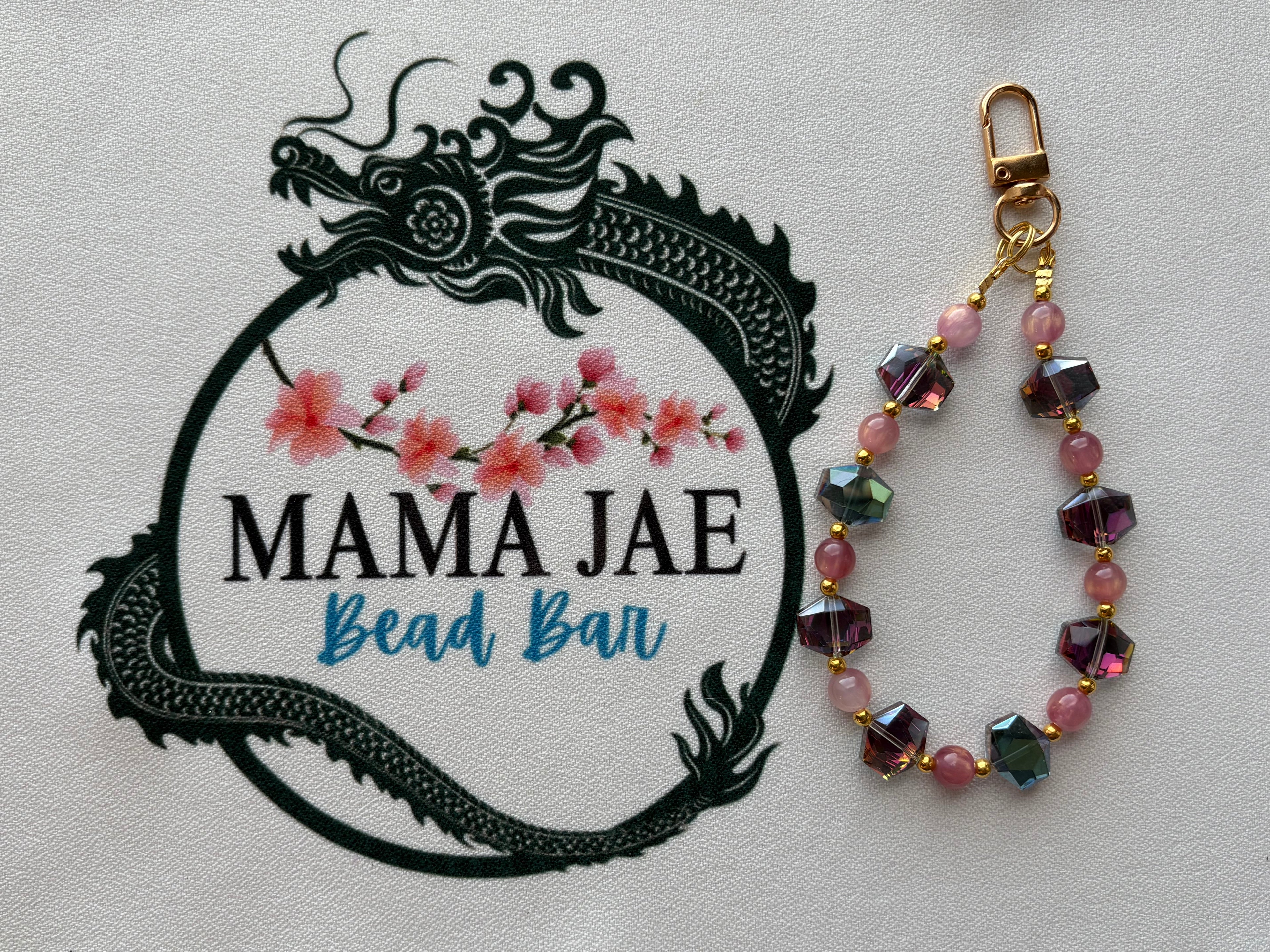 Iridescent Blush Crystal Phone/Bag Charm