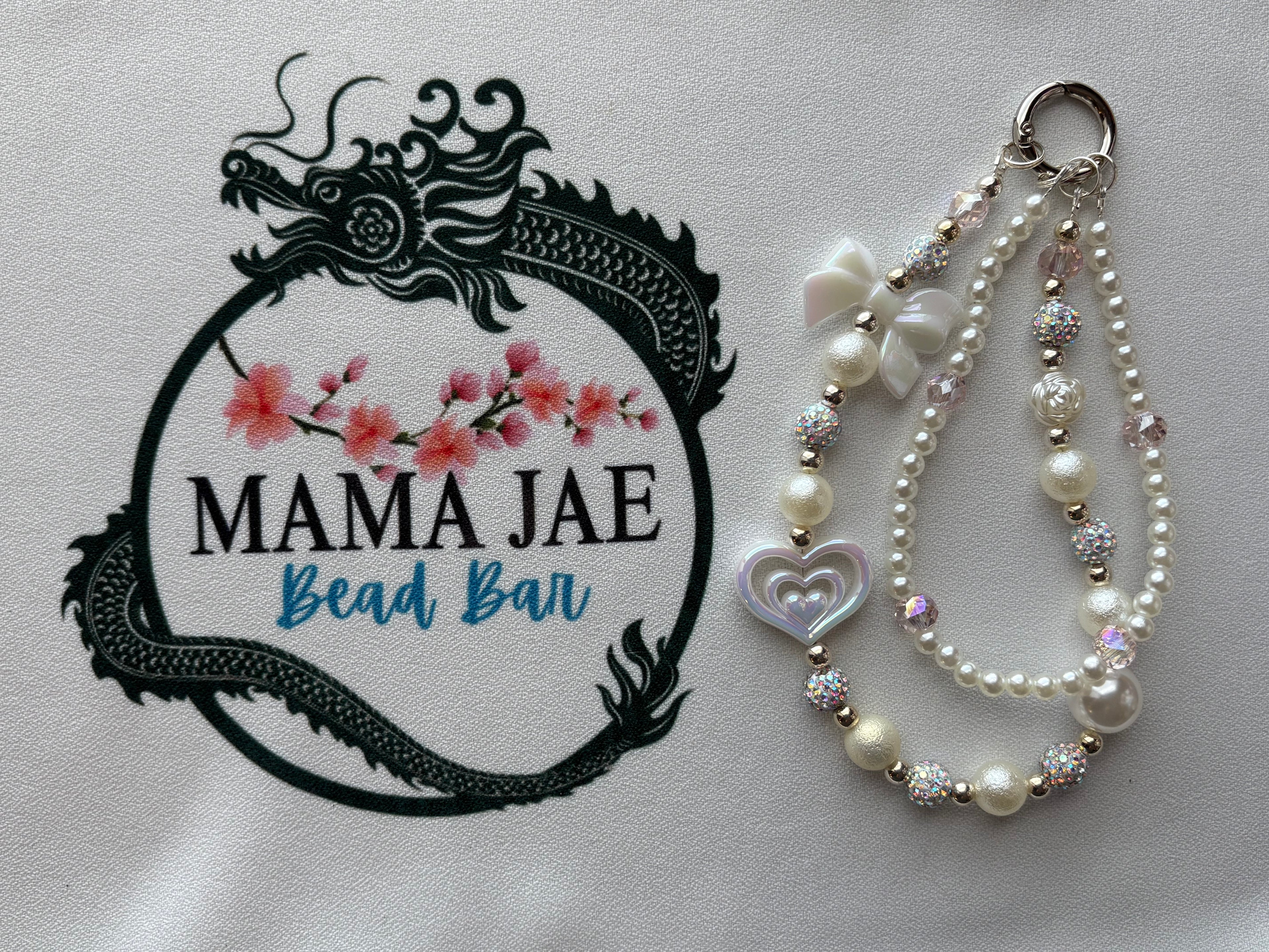 Pearl Luxe Heart Phone/Bag Charm