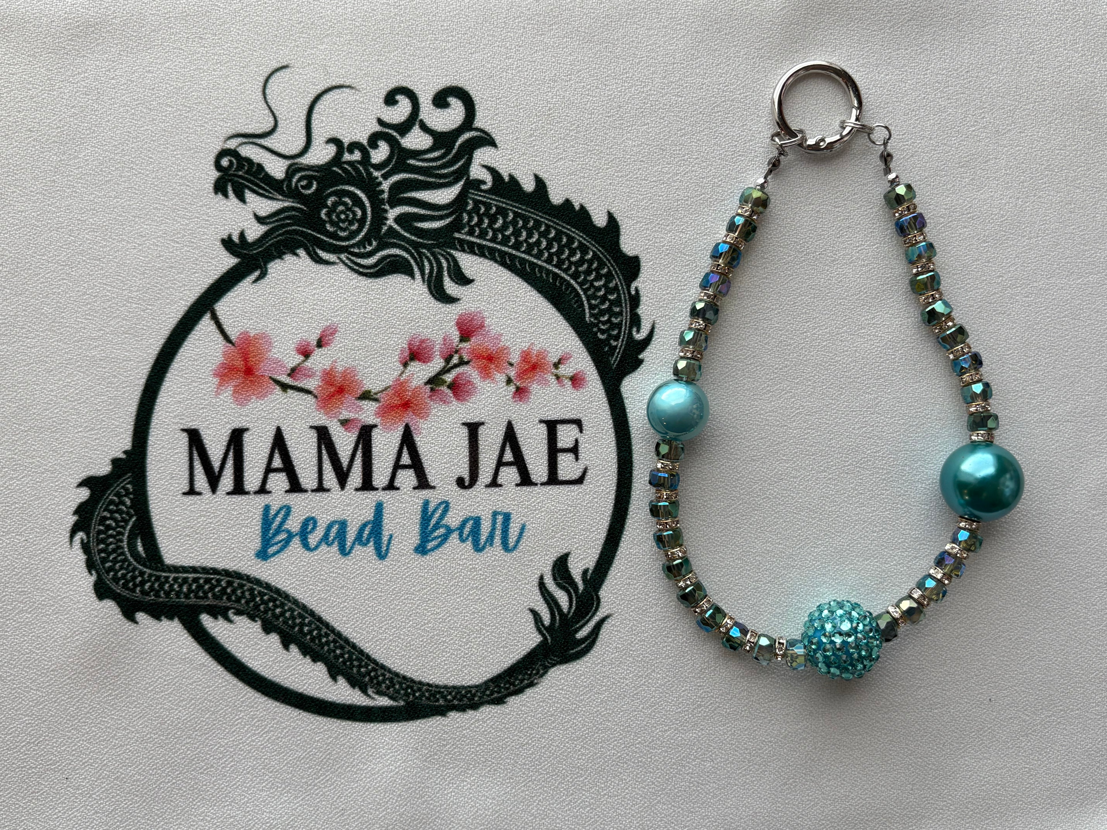 Teal Glam Crystal Phone/Bag Charm