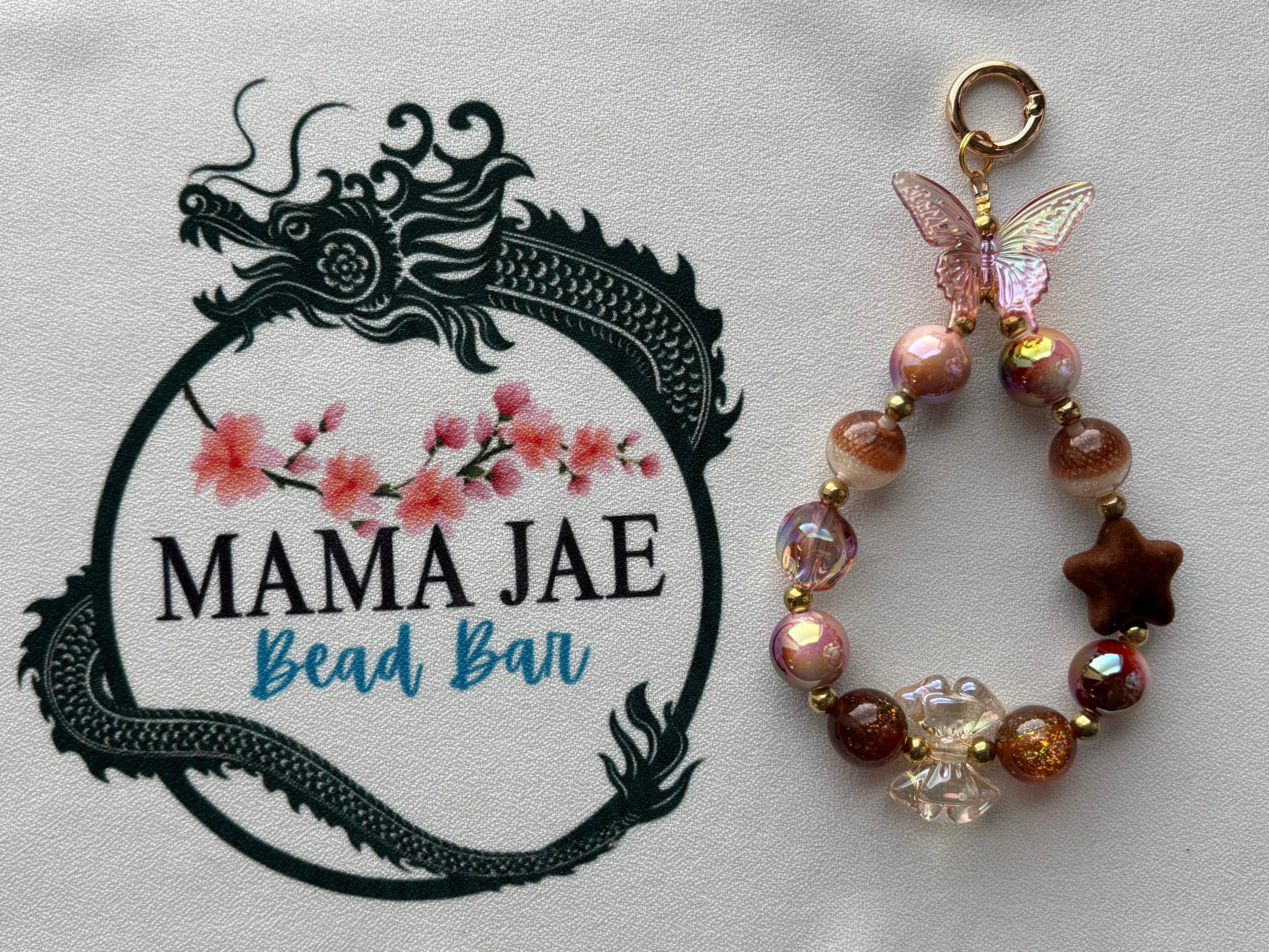 Golden Blush Butterfly Charm