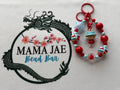 Red & Aqua Kawaii Phone Charm – Sweet Treat Beaded Bag Charm Wristlet